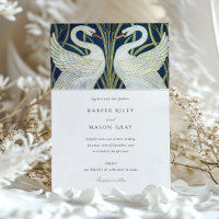 Elegant Swans Faire-part de mariage Walter Crane