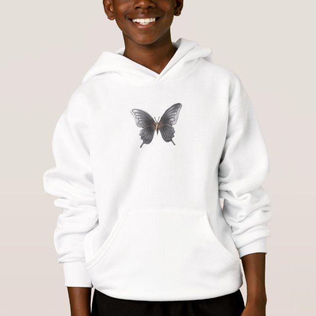 Élégant Sweat - shirt à capuche papillon métalliqu (Devant)