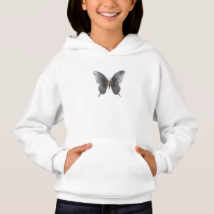 Élégant Sweat - shirt à capuche papillon métalliqu