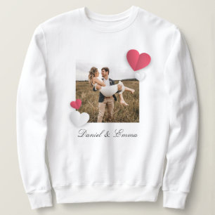 Elégant Sweatshirt photo personnalisé avec noms Co