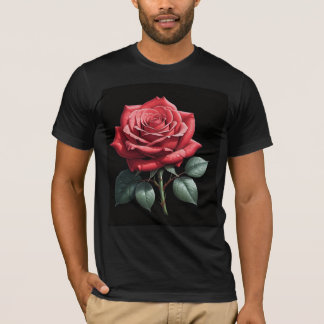 Elégant T-shirt rose rouge simple - Flore minimali
