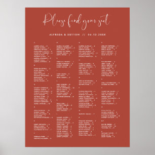 Élégant tableau alphabétique en terre cuite