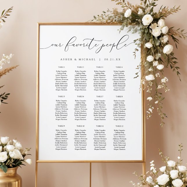 Élégant tableau de mariage avec écriture calligrap (Créateur téléchargé)