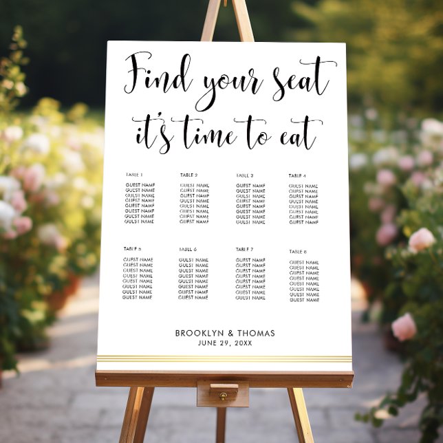 Élégant Tableau De Siège Blanc Il Est Temps De Man (Créateur téléchargé)