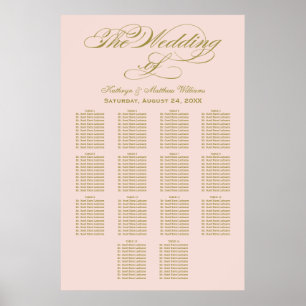 Élégant tableau de sièges Mariage de calligraphie