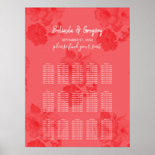 Élégant tableau de sièges Mariage Hibiscus à l'aqu