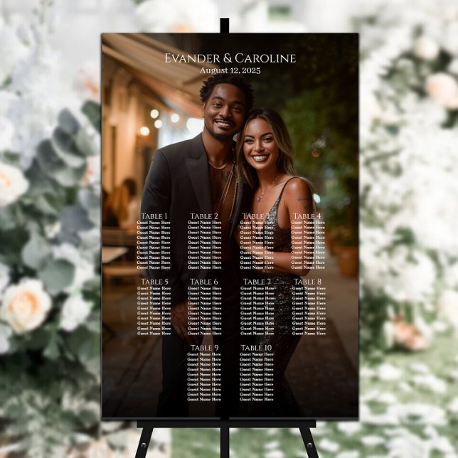 Elégant tableau de sièges mariage photo 10 tables (Créateur téléchargé)