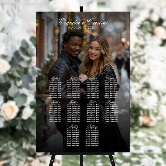 Elégant tableau de sièges mariage photo 10 tables (Créateur téléchargé)