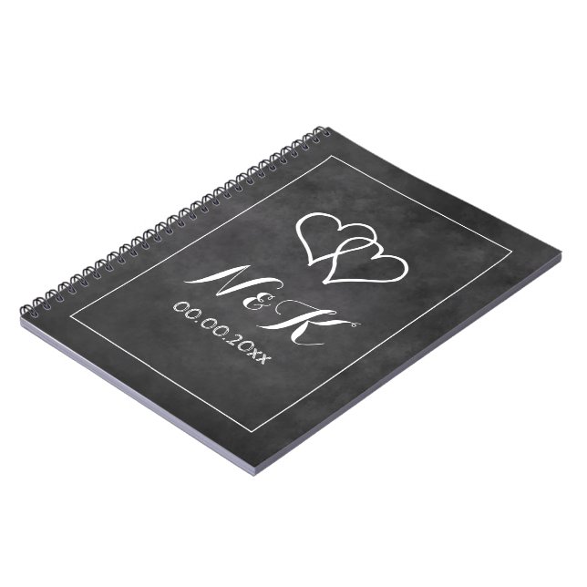 Élégant tableau noir tableau noir carnet de mariag (Côté gauche)