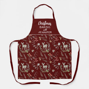 Élégant tablier de cuisson de Noël personnalisé ro