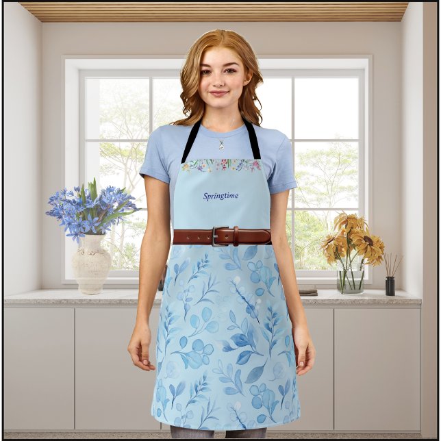 Élégant tablier de printemps bleu clair (Stylish Light Blue Spring Apron)
