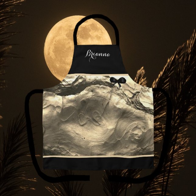 Elégant tablier en gris or monogramme (Créateur téléchargé)