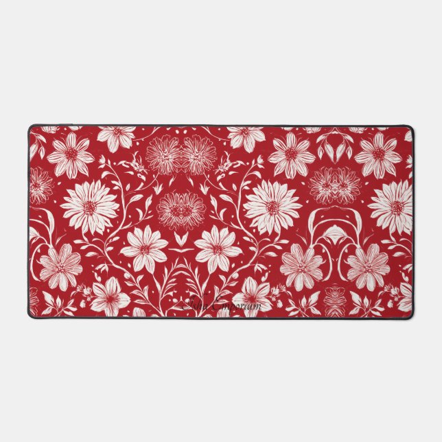 Élégant tapis de bureau floral (Recto)