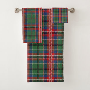 Elégant Tartan rustique vert et rouge classique
