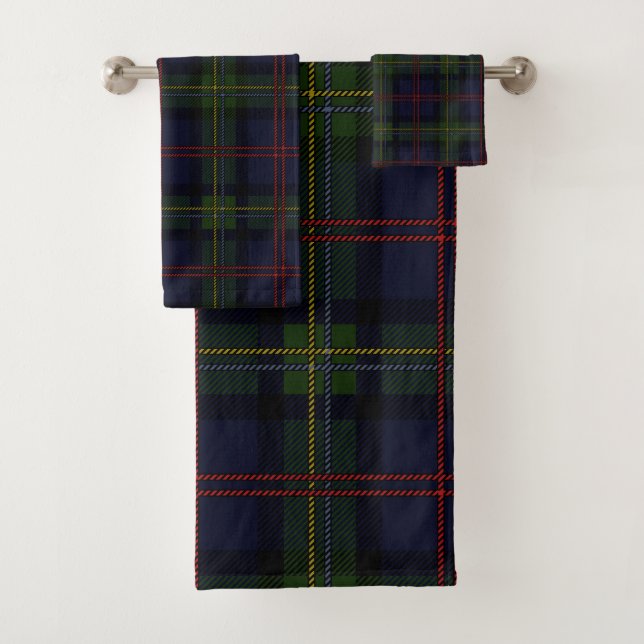 Élégant Tartan rustique violet vert Plaid (En situation)