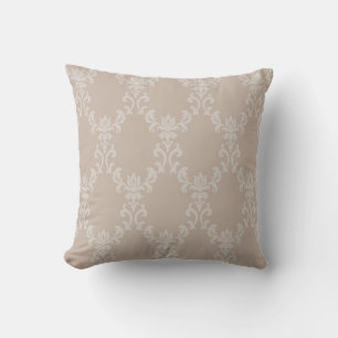 Elégant Taupe damask design 1 Lancer Oreiller