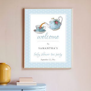 Elégant Teacups Baby shower Tea Party Affiche de b