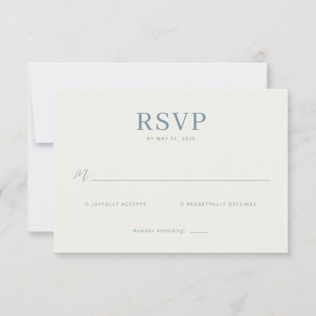 Elegant Teal RSVP Card (Devant)