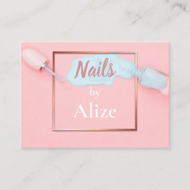 Élégant technicien carte de visite à ongles, salon (Devant)