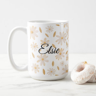Elégant teintes de marguerite Mug personnalisé