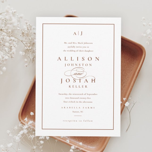 Elegant Terracotta Wedding Invitation (Créateur téléchargé)