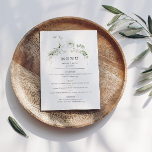 Elégant terroir de verdure Aquarelle Menu Mariage