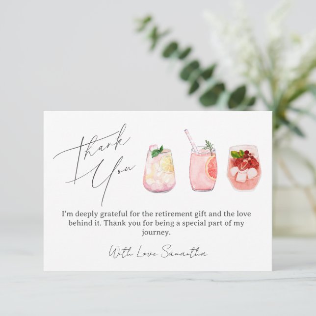Elegant Thank You Card For Retirement Gifts (Debout devant)