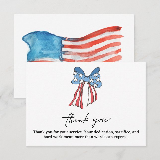 Elegant Thank You For Your Service Card (Devant / Derrière)