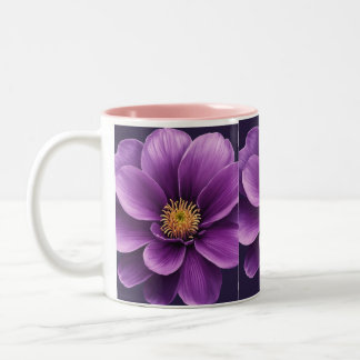 Elégant thé & café Mug avec fleurs violettes Impre