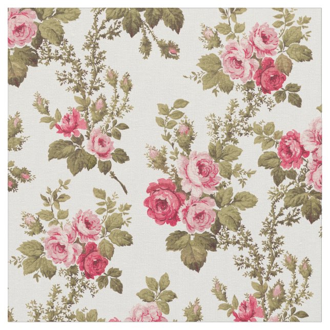 Élégant tissu Arrière - plan Vintage rose Roses-Bu (Fermer)