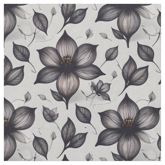 Élégant tissu d'aquarelle florale foncée (Fermer)