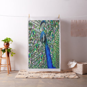 Élégant tissu d'impression Peacock