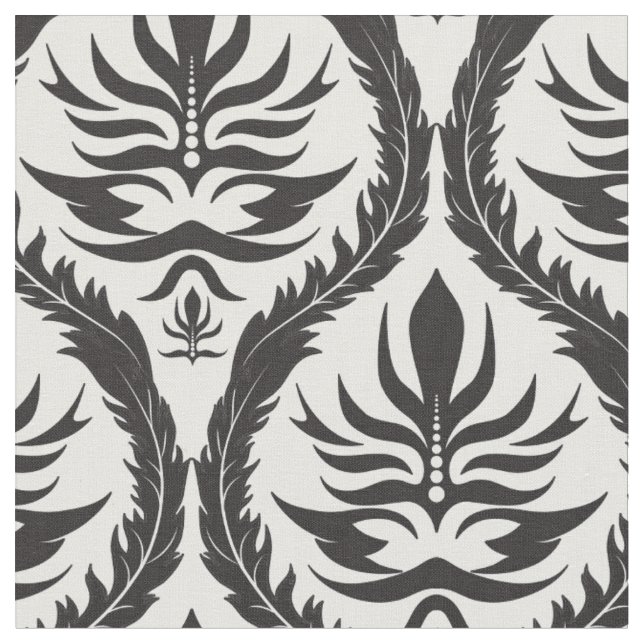 Élégant tissu en damas de plumes (Fermer)