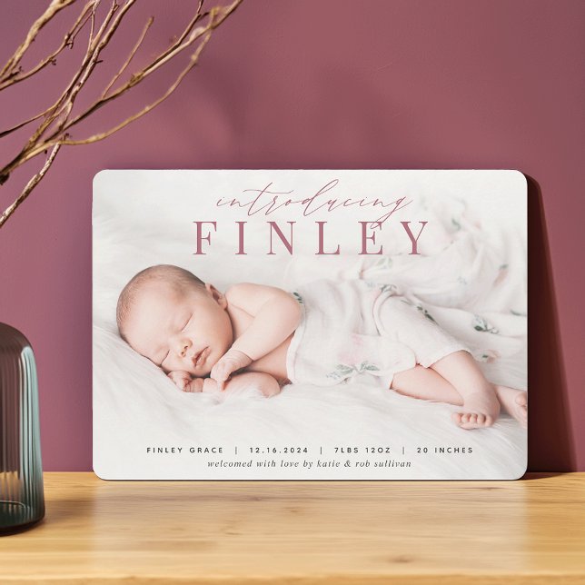 Élégant titre | Faire-part de naissance photo (Créateur téléchargé)