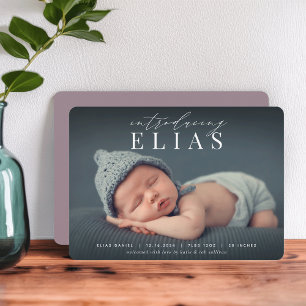 Élégant titre   Faire-part de naissance photo