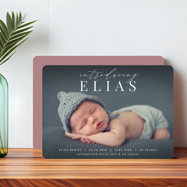 Élégant titre | Faire-part de naissance photo (Créateur téléchargé)
