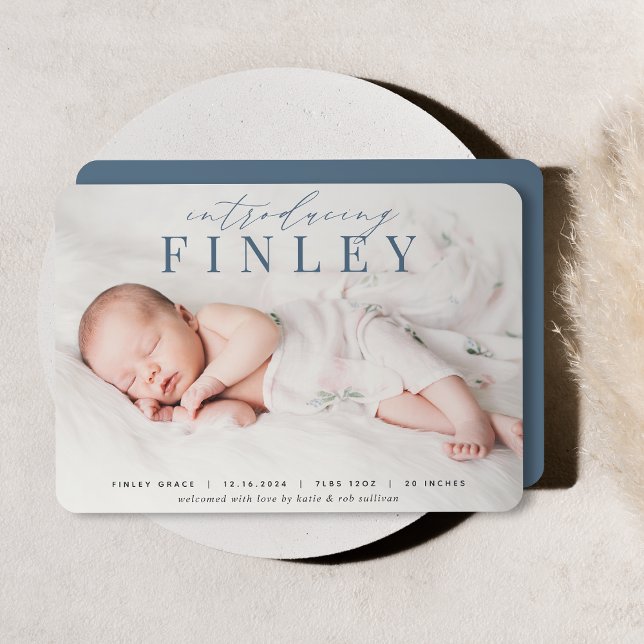 Élégant titre | Faire-part de naissance photo (Créateur téléchargé)