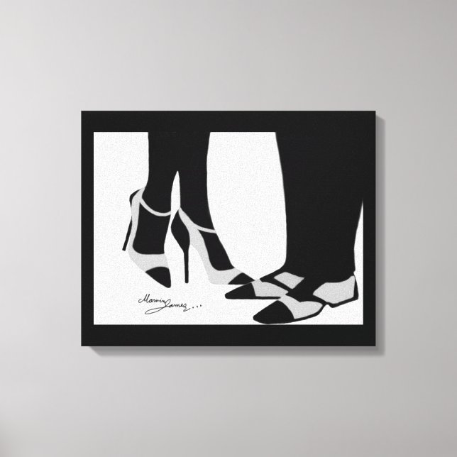 Élégant toile à deux étirements noir et blanc (Recto)