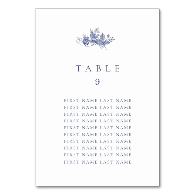 Élégant Toile bleu français Numéro de table avec n (Par défaut)