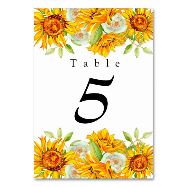Élégant Tournesol Numéro de table (Par défaut)
