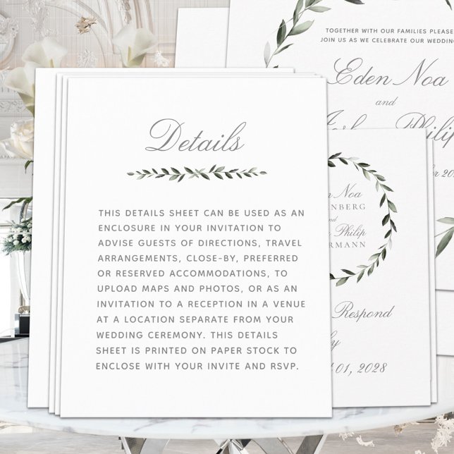 Élégant traditionnel Olive Branch Détails de la co (Créateur téléchargé)