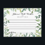 Elégant Tropical Green Foliing Carte de conseil Ma<br><div class="desc">Cette élégante carte de conseil mariage de feuillage vert tropical est parfaite pour un mariage moderne. Ce design dessiné à la main présente une aquarelle de beaux feuilles verts. Ces cartes sont parfaites pour un mariage, une douche nuptiale, un baby shower, une fête de remise de diplômes et plus encore....</div>