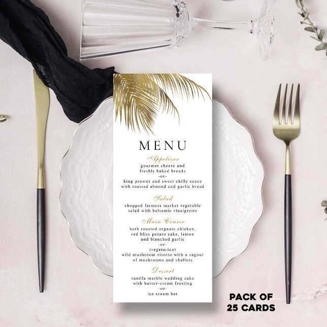 Elégant Tropical Palm Tree Beach Wedding Menu (Créateur téléchargé)
