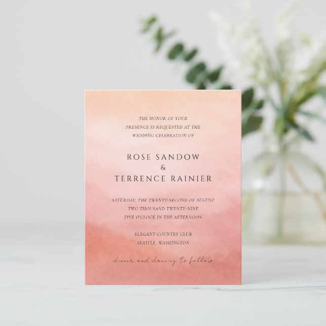 Elegant Tropical Sunset Wedding Invitation (Debout devant)