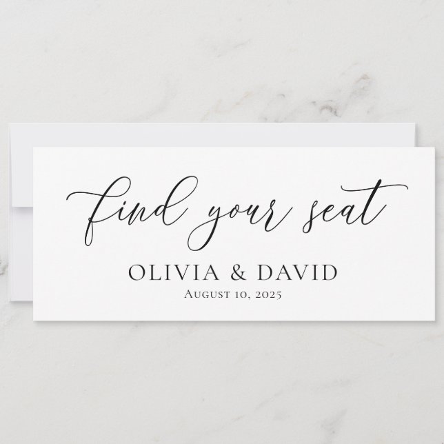 Élégant Trouvez Votre Mariage Siège Carte Carte Ca (Devant)