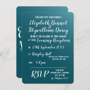 Elégant Turquoise Blue Soir Invitation
