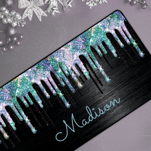 Élégant Turquoise noir Unicorn Drives monogramme