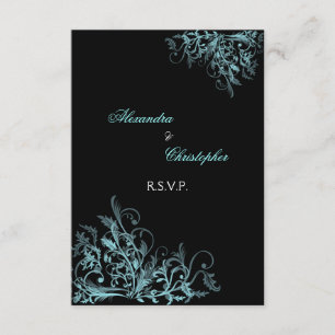 Elégant Turquoise tourbillons mariage RSVP