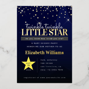 Elégant Twinkle Little Star Baby shower Invitation
