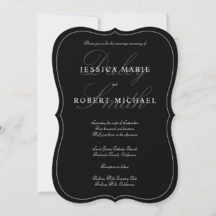 Élégant Type Faire-part de mariage noir & blanc